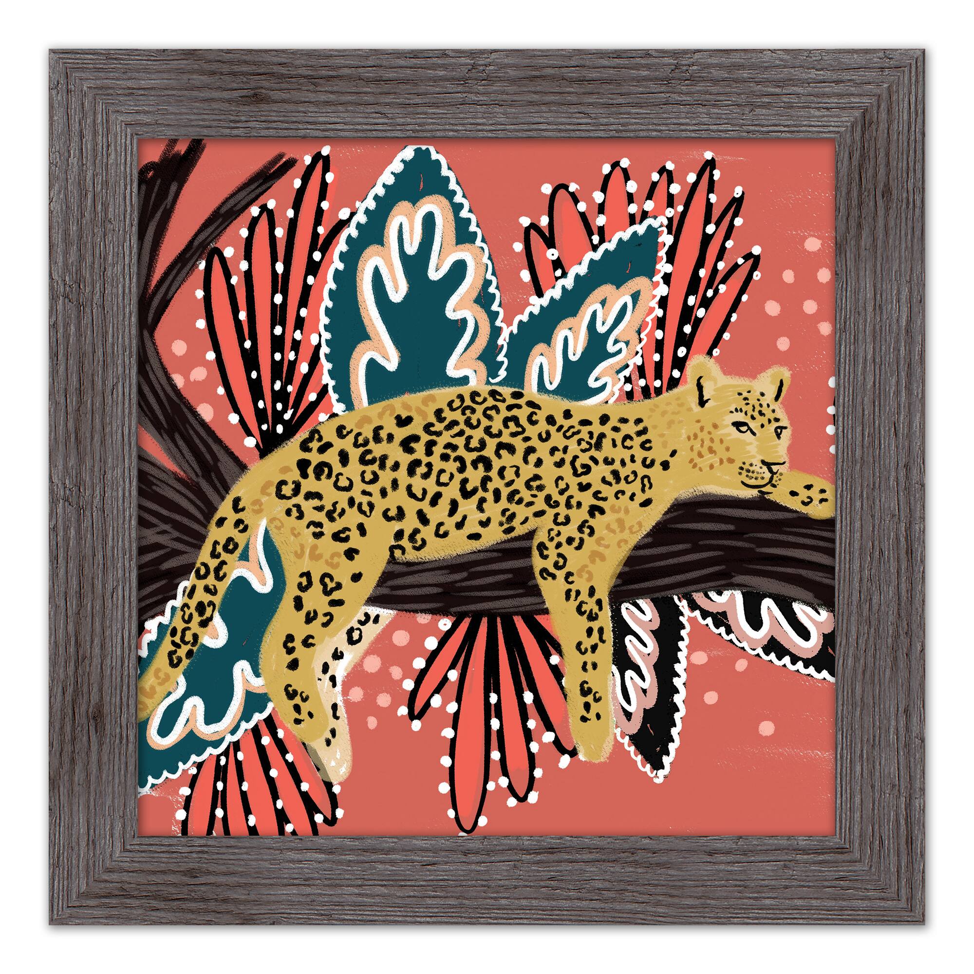 Funky Leopard Western Framed Print